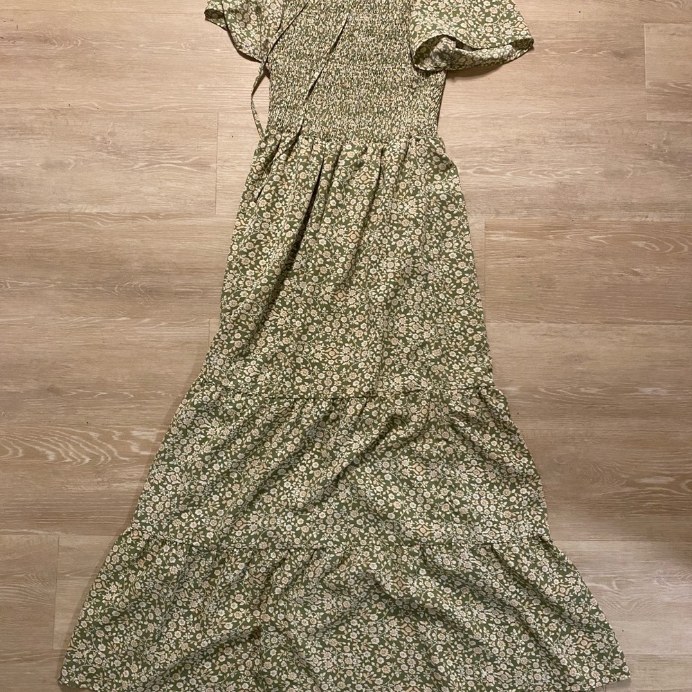 Floral Green Maxi Dress